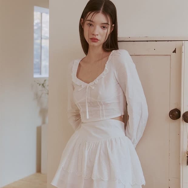 [S] 낫유어로즈 아이린 스커트 화이트
