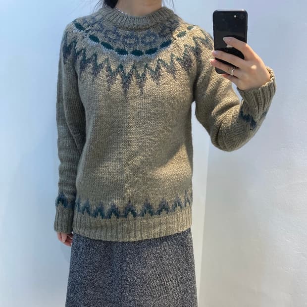빈티지 노르딕 패턴 니트
