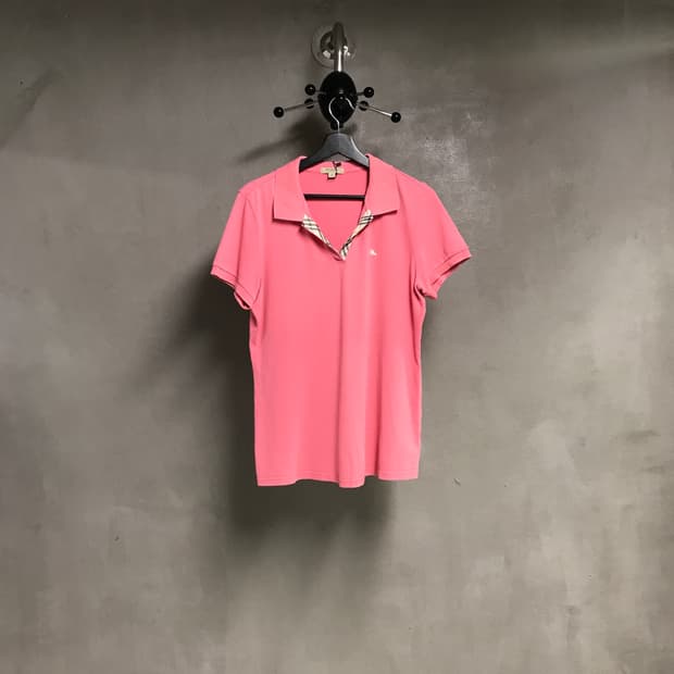 버버리 PK 반팔 카라티 핑크 L(W)