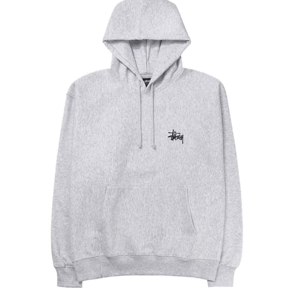 스투시 베이직 스투시 후드 애쉬 헤더