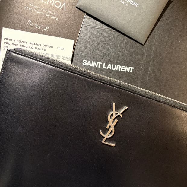 생로랑 클러치 블랙 은장