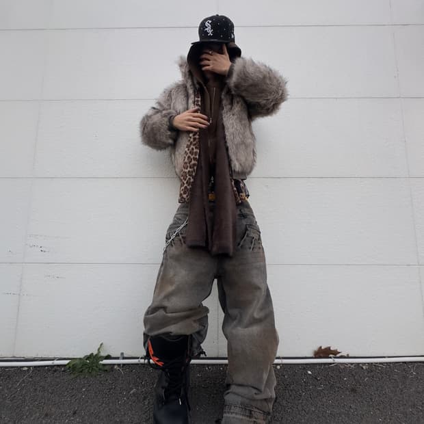 더블웨이스트 진 L