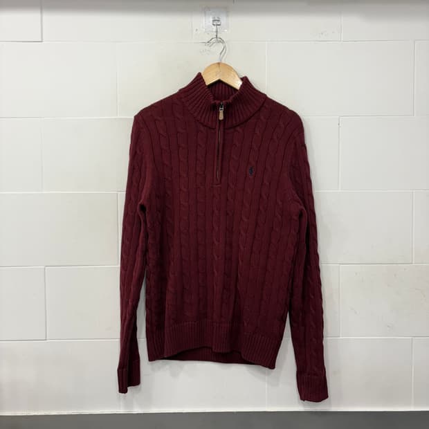 폴로 랄프로렌 반집업 꽈배기니트