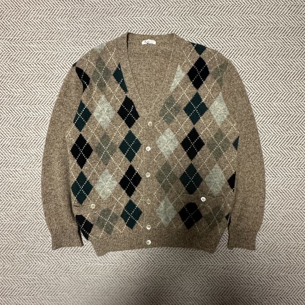 PAPAS wool knit argyle cardigan