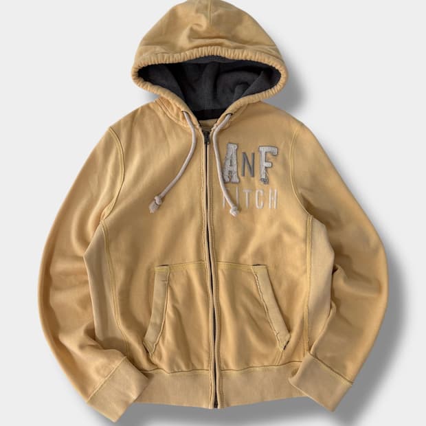 아베크롬비 00‘s 오버사이즈 빈티지옐로우 해비웨이트 후드집업