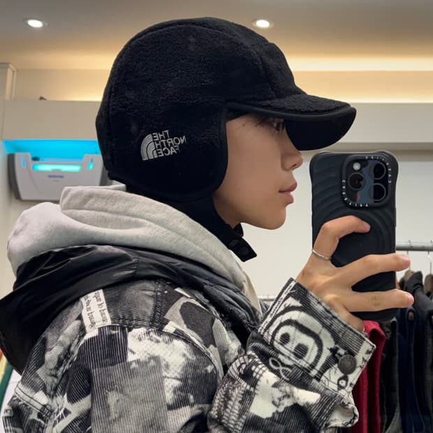 노스페이스 화이트라벨 퍼피 플리스 이어머프 캡