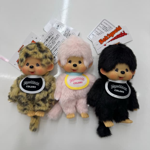 몬치치 키링 호피, 블랙, 연핑크