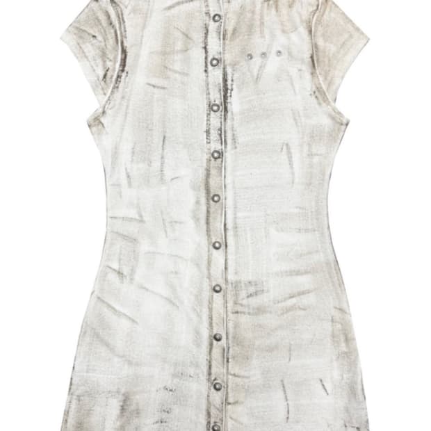KIMYO(키묘) DIRTY PAINT SLIM BUTTON DRESS