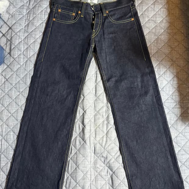 리바이스 x 준야 와타나베 콜라보 스트레이트 데님 진 청바지(31~32)