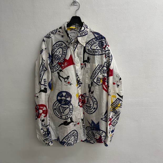 Itlay 꺄스텔바쟉 Castelbajac 실베스터 패턴 셔츠 L