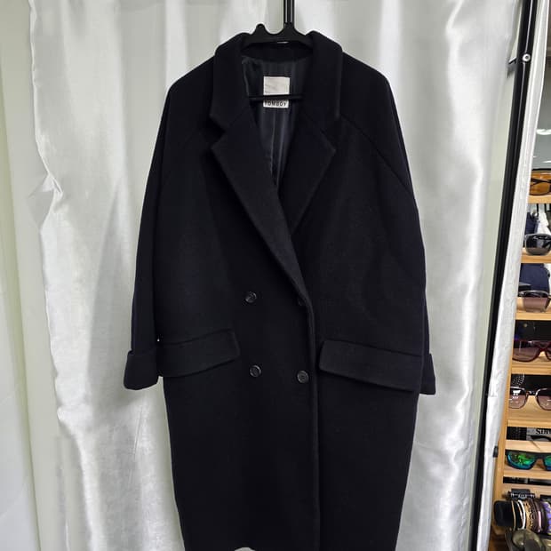 톰보이 더블 브레스티드 블랙 코트 (1514)