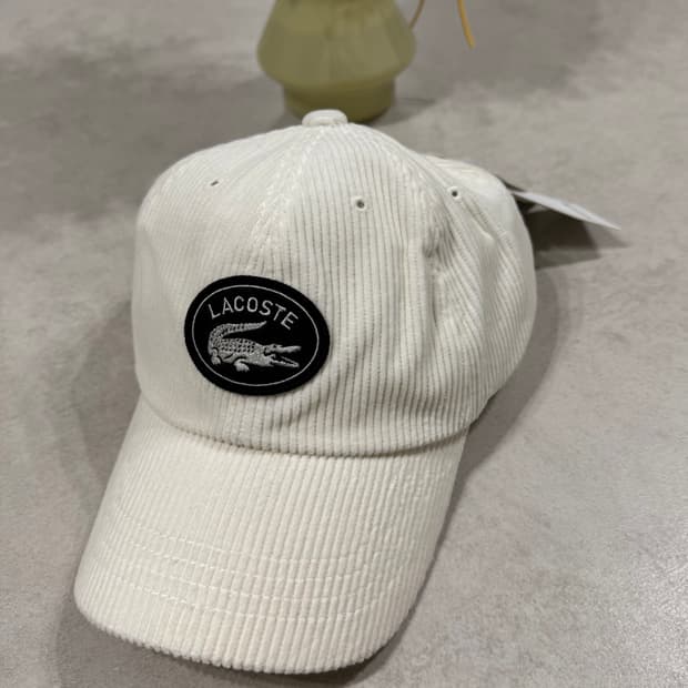 라코스테 모자 코듀로이 캡 아이보리 화이트 lacoste