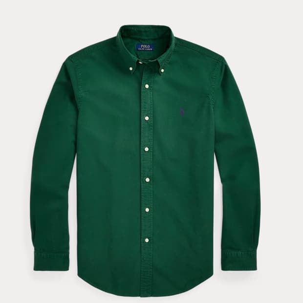 폴로 클래식핏 가먼트 다이 옥스포드 셔츠