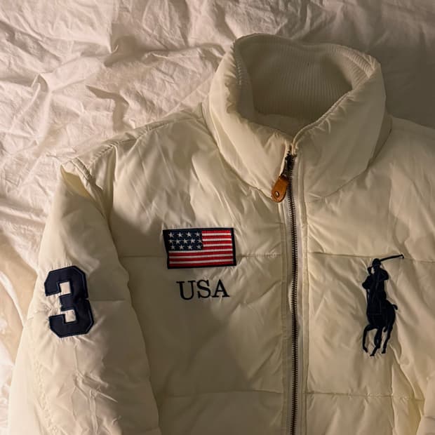 (경매)폴로 빅포니 성조기 패딩 크림