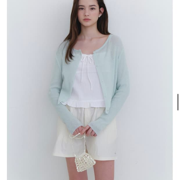 레테라 Lettera 베이직 라운드 가디건(민트)