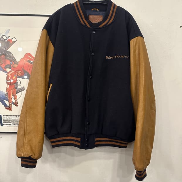 XL)90s 골든베어 레더 바시티