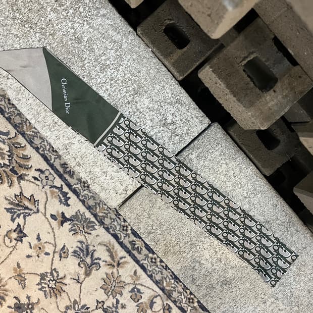 디올 오블리크 미차 스카프 그린 베이지