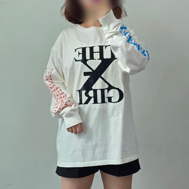 [프립]X-GIRL 로고 긴팔티 화이트