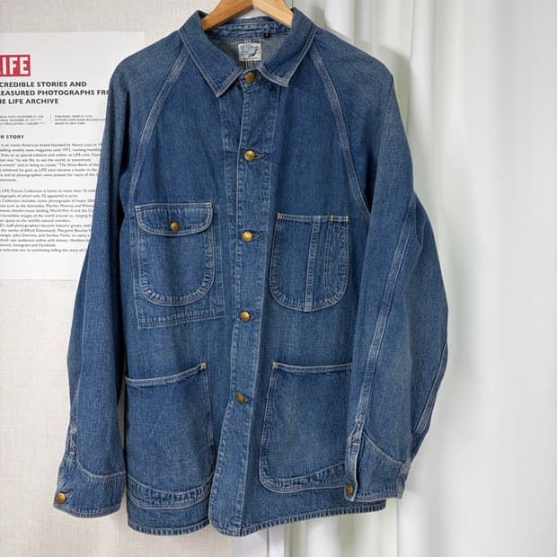 오어슬로우 50s 데님 커버올 자켓 워싱 자켓 size 4