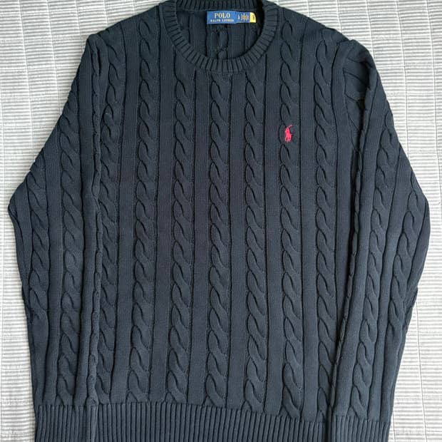 폴로 랄프로렌 네이비 케이블 니트 L