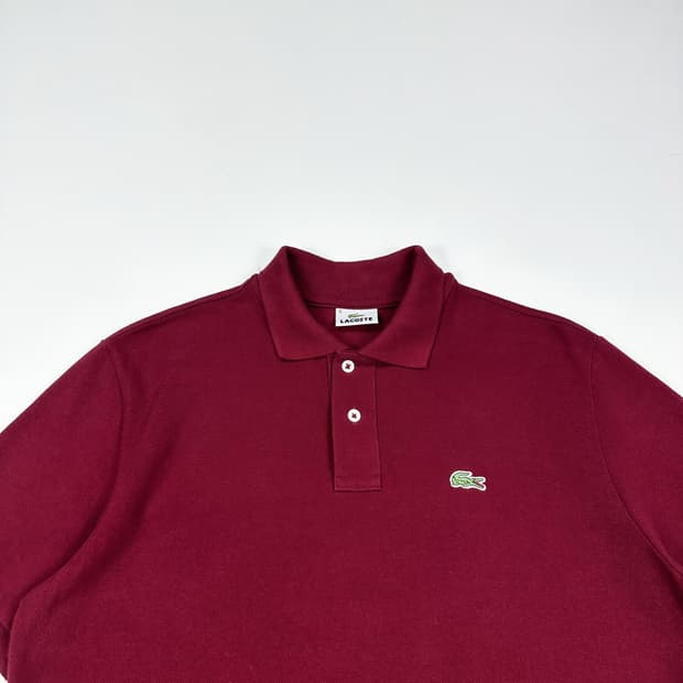 라코스테 크록 버건디 반팔 카라티 (XL)