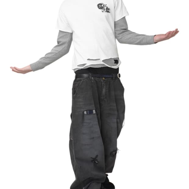 엔시브 데님 팬츠 블랙 1사이즈