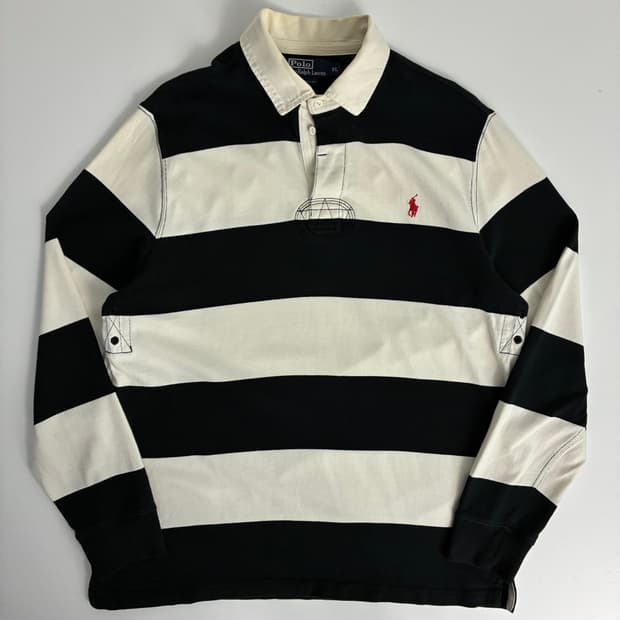 Polo 폴로 랄프로렌 화이트 블랙 아이코닉 럭비티