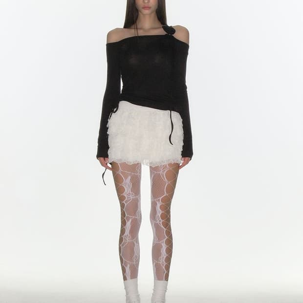크랭크 CANCAN FRILL MINI SKIRT_IVORY