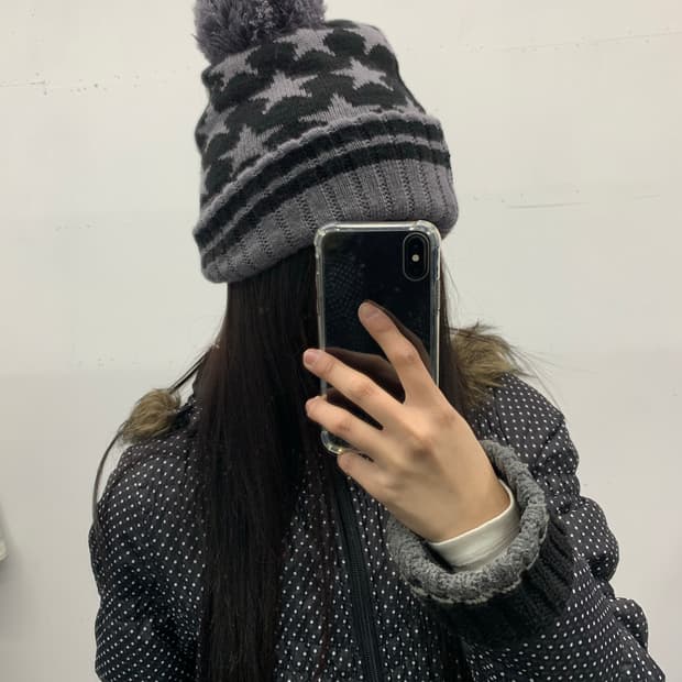 Y2k 별 폼폼이 비니