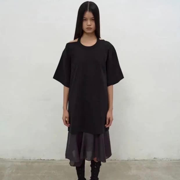 LCDC halterneck oversized T-shirt black