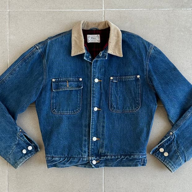 80s 빈티지 폴로 덩가리 자켓 S