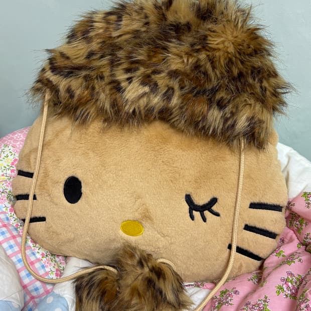 갸루맛 레오파드퍼 모자