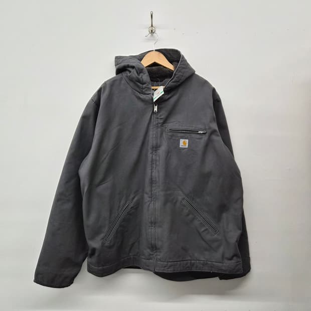 칼하트 워시드 덕 셰르파 안감 자켓 차콜 남성 XXL