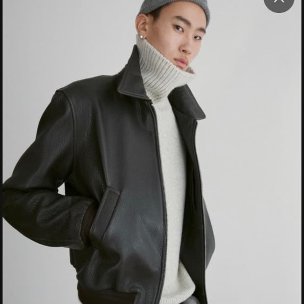 M) 렉토 24fw 벤 슈렁큰 램 레더 자켓 다크브라운