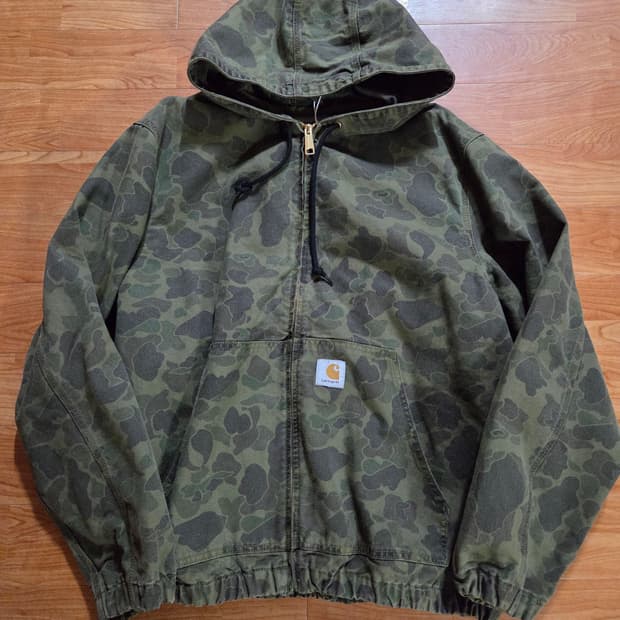 새상품 칼하트 덕카모 자켓 그린
