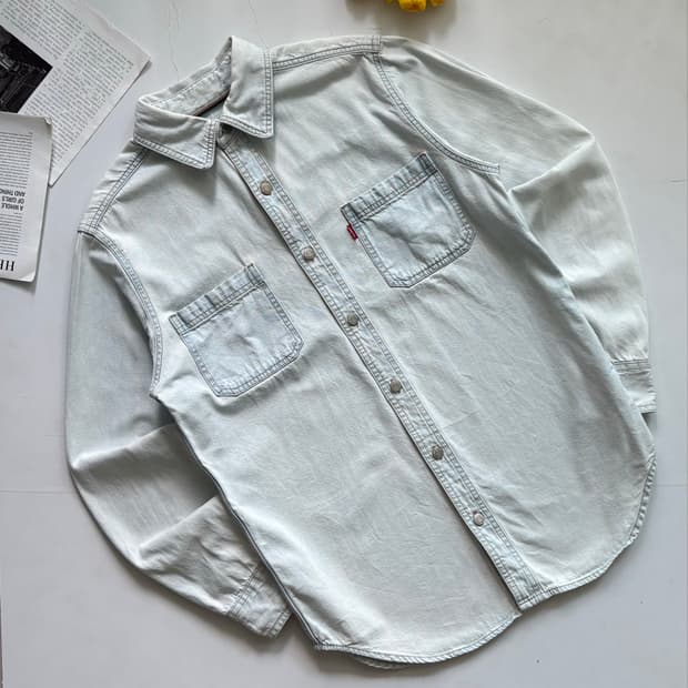 Levi's 리바이스 연청 워싱 웨스턴 셔츠