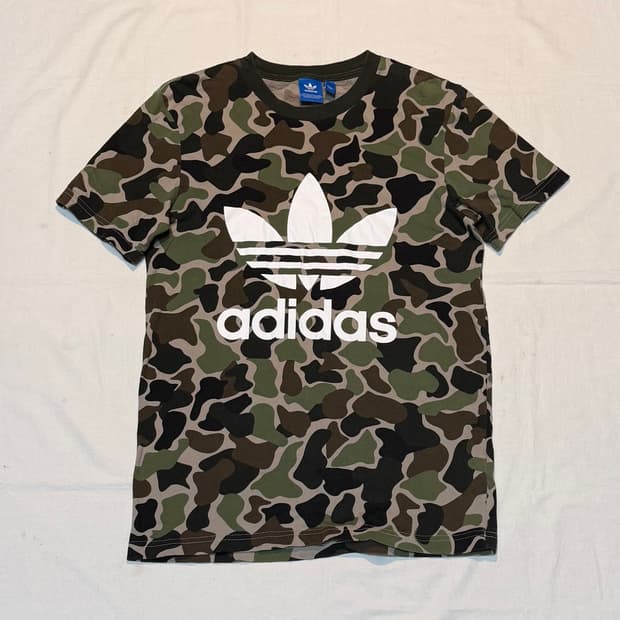 아디다스 베이프맛 녹계 카모 빅로고 반팔 티셔츠