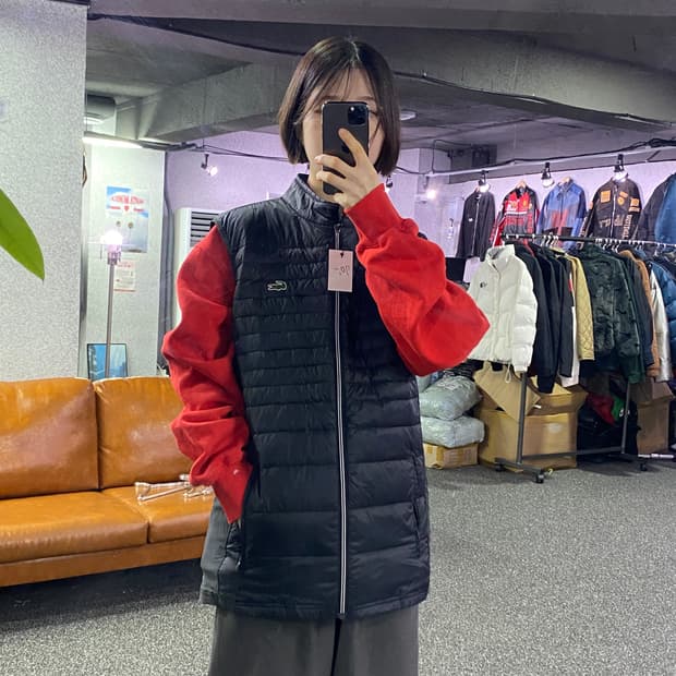 라코스테 스몰로고 나일론 경량 베스트 b3374