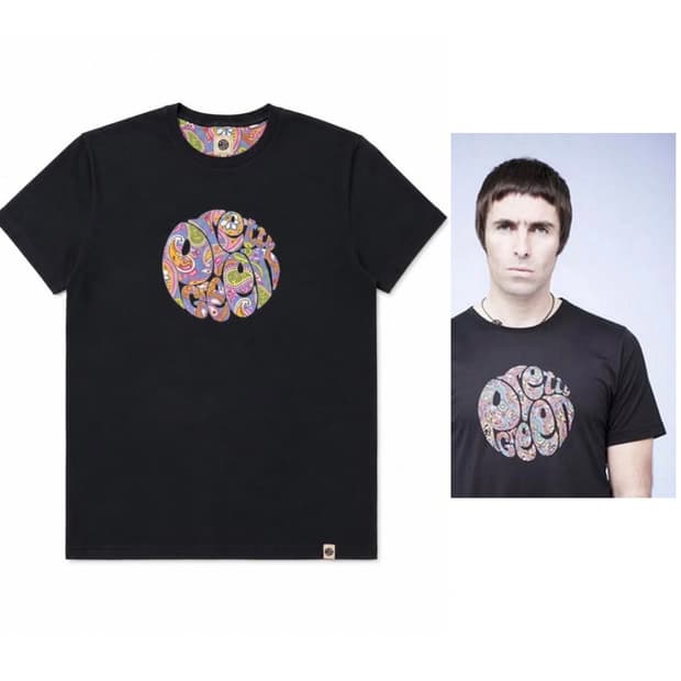 Pretty Green, 리암 갤러거 12색 페이즐리 로고, 블랙 티