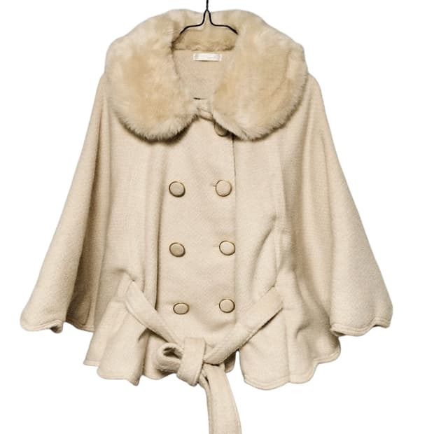 빈티지 케이프 망토 판쵸 라떼히메로맨틱갸루 핀터깔 캐캐체 로걀탑 로리타