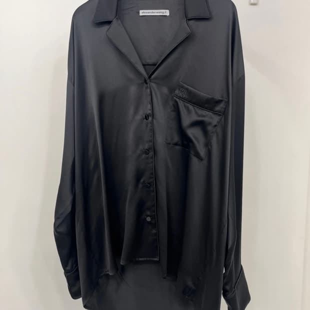 알렉산더왕 블랙 실크 셔츠 S