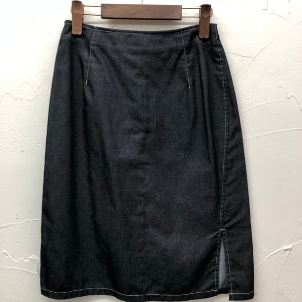 콤 사 이즘 데님 미디 스커트