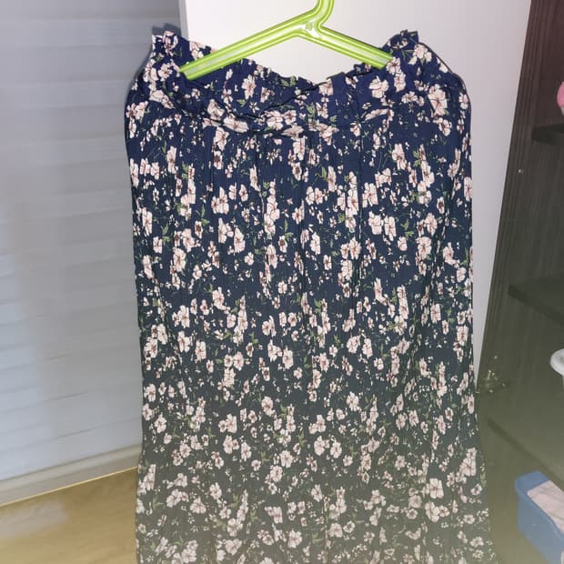 꽃무늬 플라워 플리스 스커트