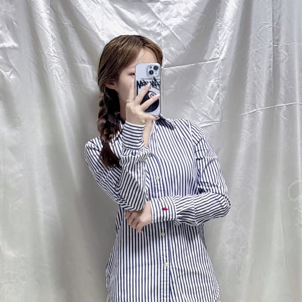 폴로 랄프로렌 스냅 포니로고 스트라이프 셔츠 