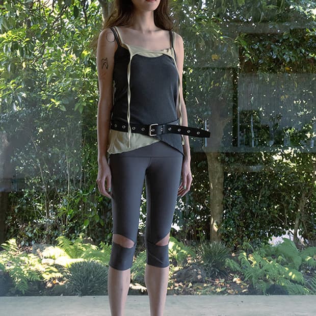 HALOMINIUM 할로미늄 슬릿 레깅스 브라운