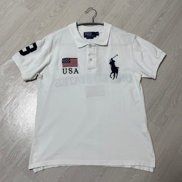 폴로 랄프로렌 빅포니 성조기🇺🇸 치프키프 화이트 pk 반팔티 M