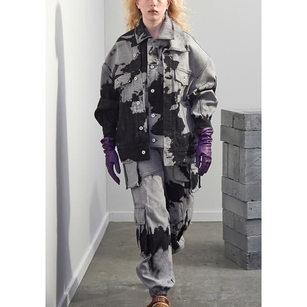 펑첸왕 21fw 레이어드 다잉 데님 자켓