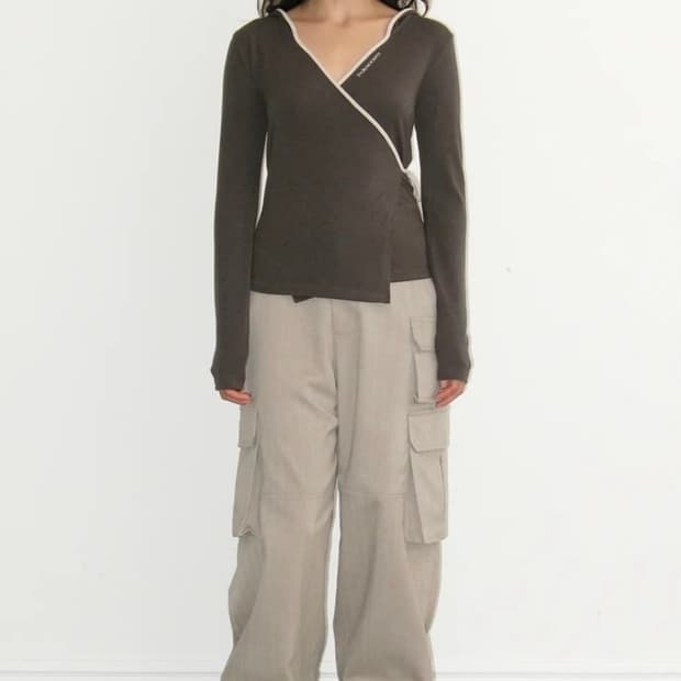 폴리수엠 헤링본 카고 팬츠 베이지