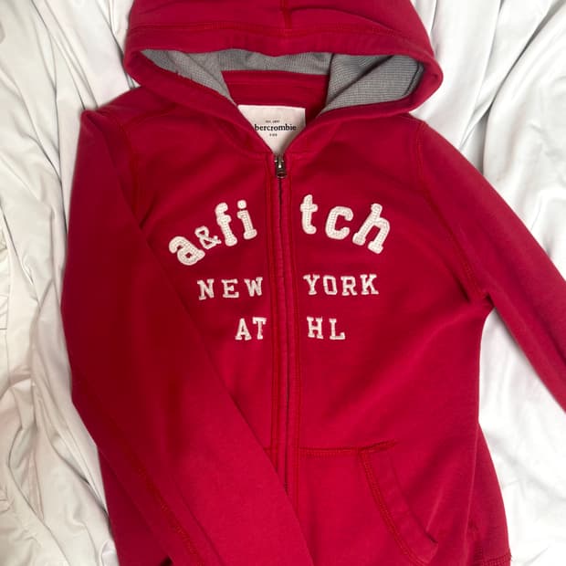 아베크롬비 레드 후드집업 