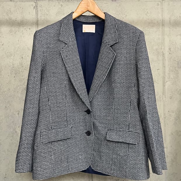 80s Pendleton Houndstooth Wool Blazer